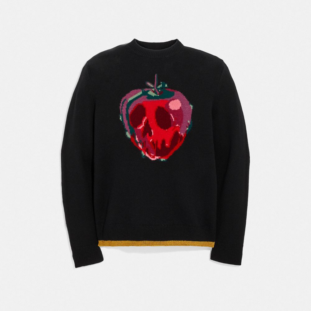 COACH®,DISNEY X COACH POISON APPLE INTARSIA SWEATER,Cashmere Blend,Black,Scale View