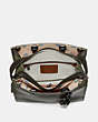 COACH®,ROGUE WITH BELL FLOWER PRINT INTERIOR,Leather,Large,Black Copper/Army Green,Inside View,Top View