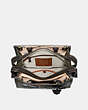 COACH®,DISNEY X COACH ROGUE 25 WITH PATCHES,Leather,Black Copper/Army Green,Inside View,Top View