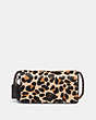 COACH®,DINKY WITH EMBELLISHED LEOPARD PRINT,Haircalf,Pewter/Leopard,Front View