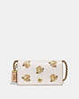 COACH®,DINKY WITH ROSE APPLIQUE,Leather,Brass/Chalk,Front View