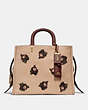 COACH®,ROGUE WITH ROSE APPLIQUE,Leather,Large,Brass/Beechwood,Front View