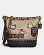 COACH®,DISNEY X COACH DUFFLE IN SIGNATURE PATCHWORK,Coated Canvas,Large,Brass/Tan Multi,Front View
