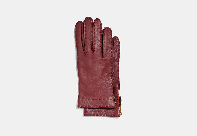 Deerskin Leather Tab Zipper Gloves
