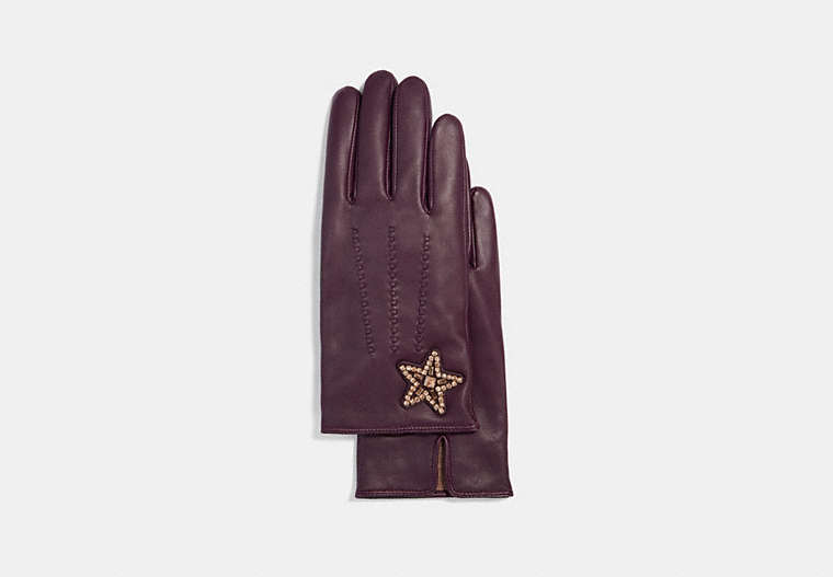 Embellished Star Leather Gloves