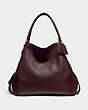 COACH®,EDIE SHOULDER BAG 42 WITH RIVETS,Leather,X-Large,Brass/Oxblood,Front View