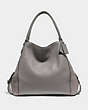 COACH®,EDIE SHOULDER BAG 42 WITH RIVETS,Leather,X-Large,Black Copper/Heather Grey,Front View