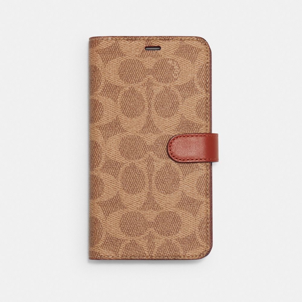 COACH® | Iphone X/Xs Folio In Signature Canvas