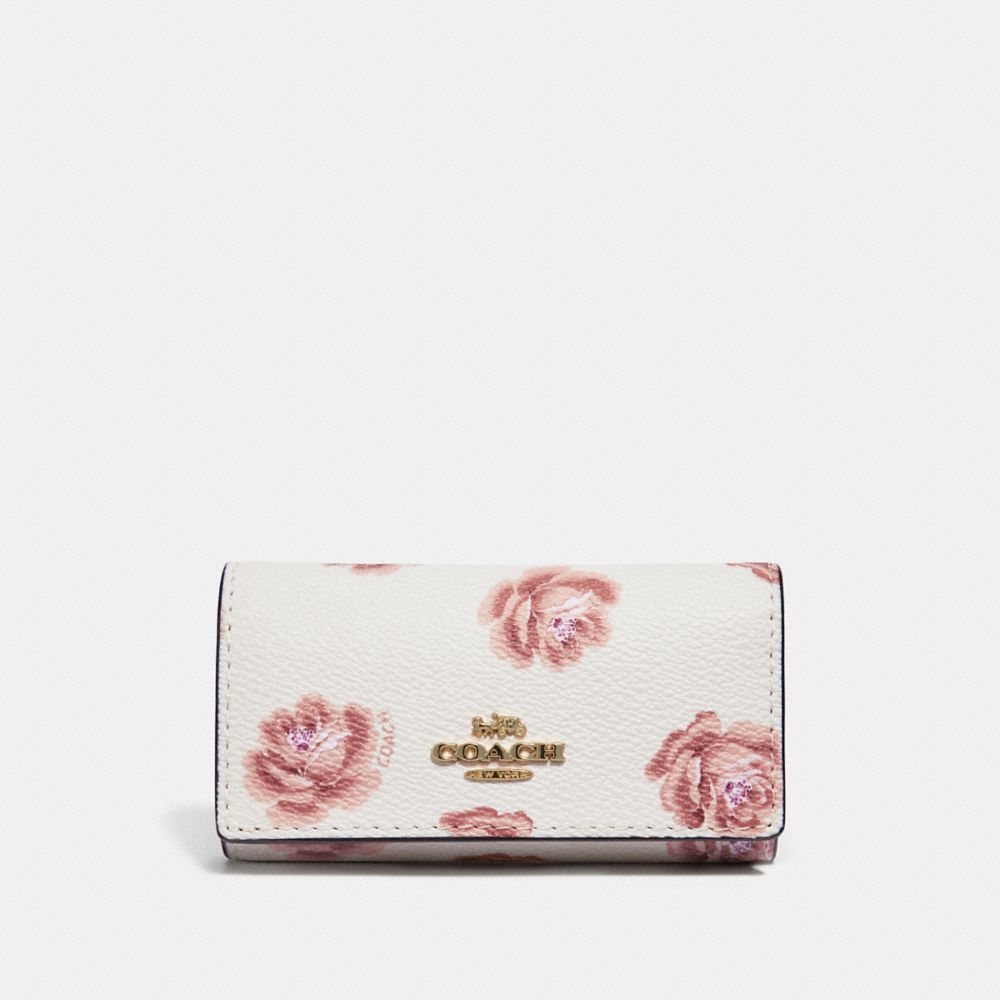 Six Ring Key Case With Rose Print | COACH®