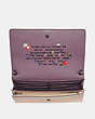 COACH®,DISNEY X COACH BASHFUL FOLDOVER CROSSBODY CLUTCH,Leather,Mini,Pewter/Nude Pink,Inside View,Top View
