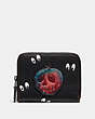 Disney X Coach Small Zip Around Wallet With Spooky Eyes Print