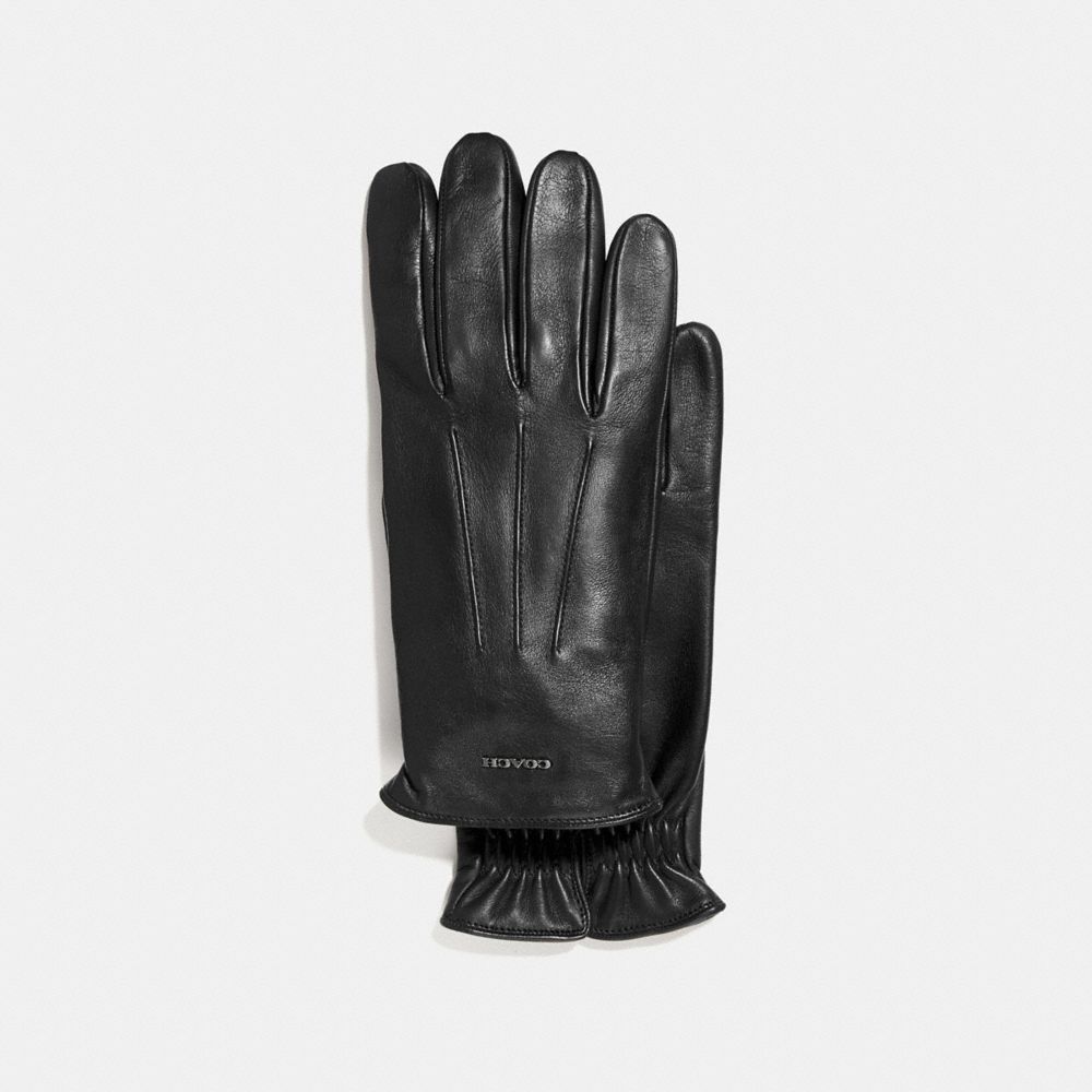 COACH®,TECH NAPPA GLOVES,Black,Front View