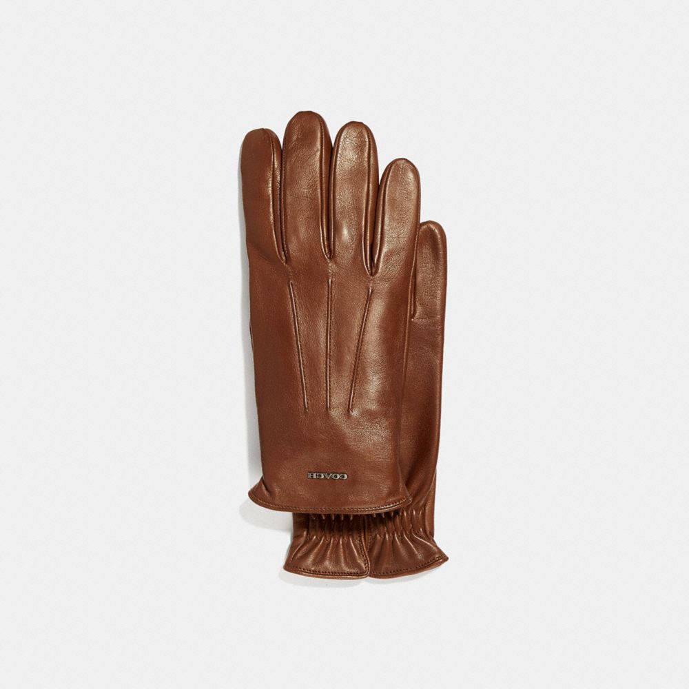 Coach leather store gloves mens