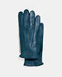 COACH®,TECH NAPPA GLOVES,Leather,Denim,Front View
