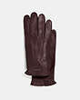 COACH®,TECH NAPPA GLOVES,Leather,Mahogany brown,Front View