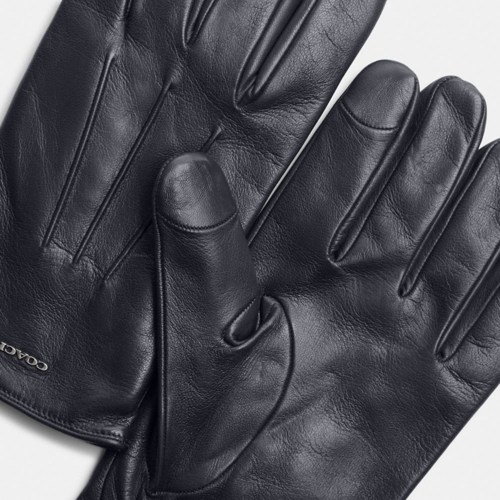 COACH®,Tech Nappa Gloves,Classic Gloves,Pintuck Embellishment,Casual,,Closer View