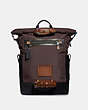 COACH®,ACADEMY TRAVEL BACKPACK,Mixed Material,Large,Oil Slick/Oxblood,Front View