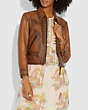 COACH®,BURNISHED LEATHER JACKET,Leather,FAWN,Scale View