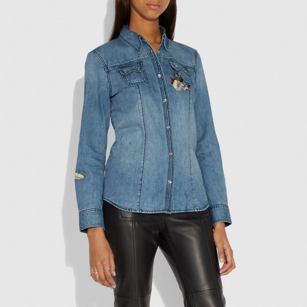 Embellished Denim Shirt