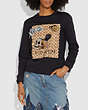 COACH®,DISNEY X COACH SIGNATURE SWEATSHIRT WITH PATCHES,cotton,Dark Shadow,Scale View