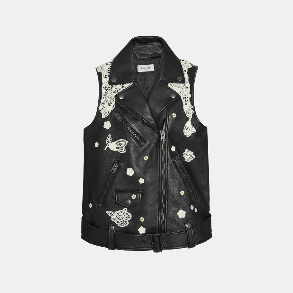 Coach leather shop vest