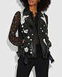 Lace Embroidered Leather Vest