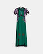 COACH®,LACE EMBROIDERED DRESS,Mixed Material,Emerald Green,Front View