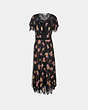 COACH®,EMBELLISHED FOREST FLORAL PRINT DRESS,Mixed Material,Black,Front View