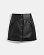 COACH®,LEATHER SKIRT,Leather,Black,Front View