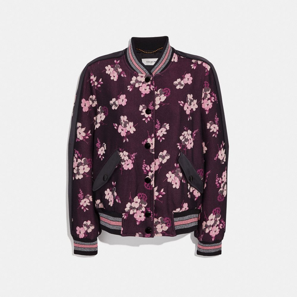 Reversible Varsity jacket - Floral denim – amnotboutique