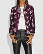 COACH®,FOREST FLORAL JACQUARD VARSITY JACKET,Other,Black,Scale View
