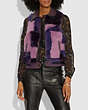 COACH®,PATCHWORK SHEARLING VEST,Shearling,PURPLE,Scale View