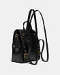 COACH®,TURNLOCK BACKPACK,Leather,Medium,Brass/Black,Angle View