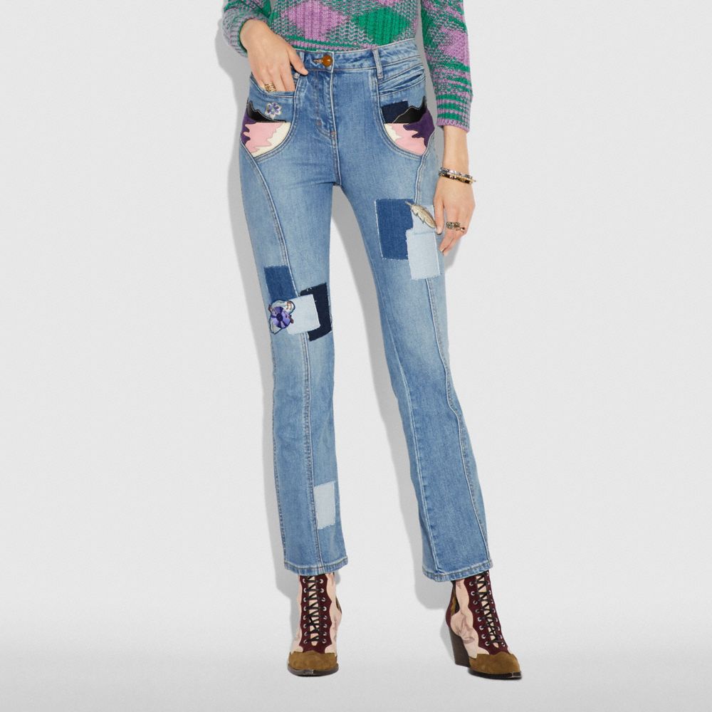 Embellished Denim Pants