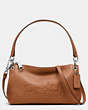COACH®,CHARLEY CROSSBODY WITH EMBOSSED HORSE AND CARRIAGE,Leather,Small,Silver/Saddle,Front View