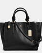 COACH®,CROSBY CARRYALL IN LEATHER,Leather,Large,Light Gold/Black,Front View