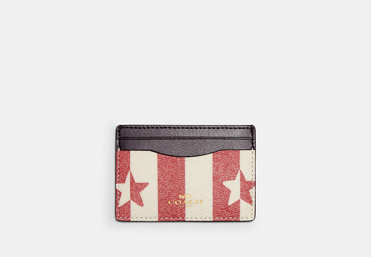 Card Case With Stripe Star Print