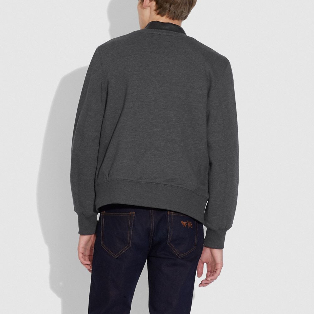 COACH®,VESTE EN CUIR RÉVERSIBLE COACH X CHAMPION,Cuir,Noir,Scale View