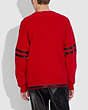 COACH®,COACH X CHAMPION FOOTBALL SWEATER,Wool/Cashmere,Red.,Scale View