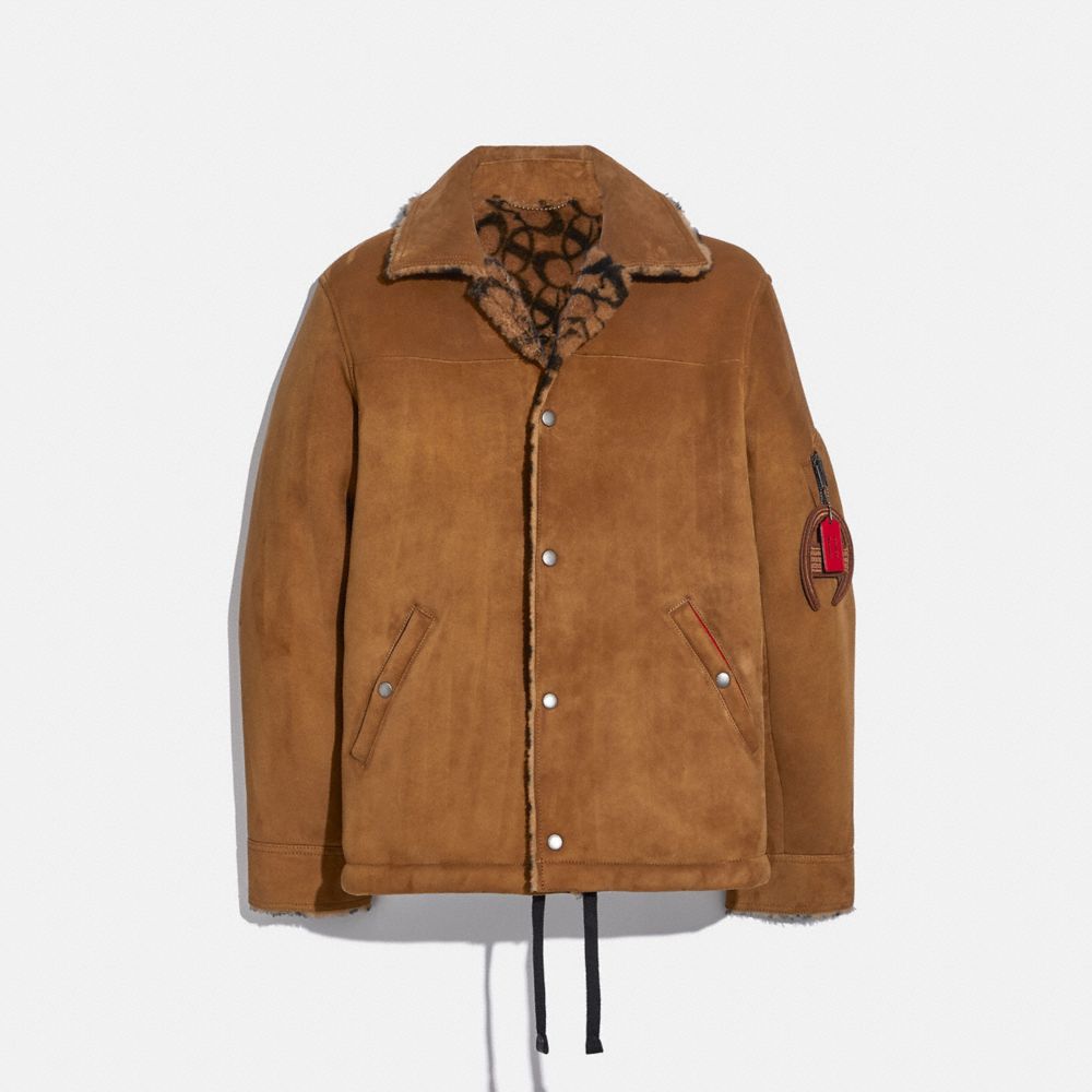 Champion faux shearling sale lined coach's jacket