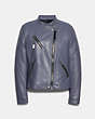 COACH®,UPTOWN RACER JACKET,otherleather,Light Wisteria,Front View