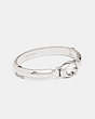 COACH®,SCULPTED SIGNATURE PLAQUE BANGLE,Plated Brass,Silver,Front View