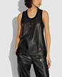 COACH®,COACH X CHAMPION LEATHER TANK TOP,Leather,Black,Scale View