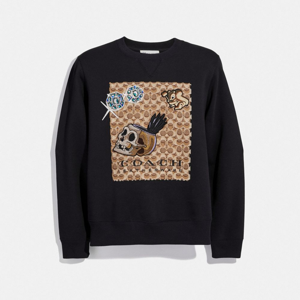 Sweat-shirt signature Disney X Coach avec écussons