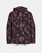 COACH®,PRINTED WINDBREAKER,Polyester,Foliage Camo/Pink Black,Front View