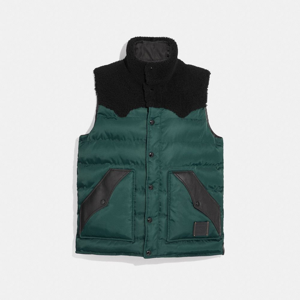 Quilted Vest With Shearling