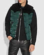COACH®,QUILTED VEST WITH SHEARLING,Polyamide,Emerald,Scale View
