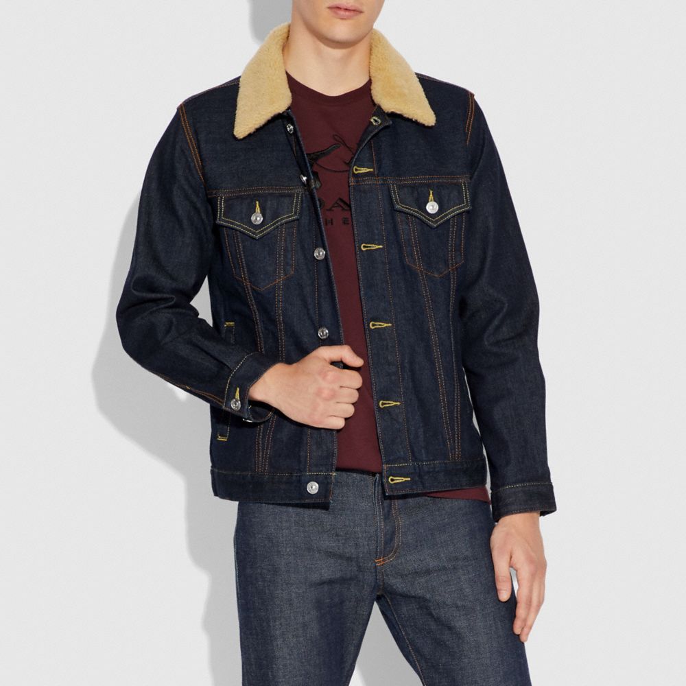 ジャケット・アウター Coach Men's Denim Shearling Jacket 44 COACH® | Denim Jacket With Shearling Collar | COACH®