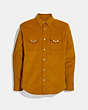 COACH®,CORDUROY WESTERN SHIRT,cotton,Goldenrod,Front View