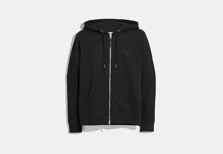 COACH®,GHOST REXY HOODIE,n/a,Black,Front View